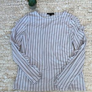 EUC Banana Republic Factory Striped Long Sleeved Ruffled Sz M
